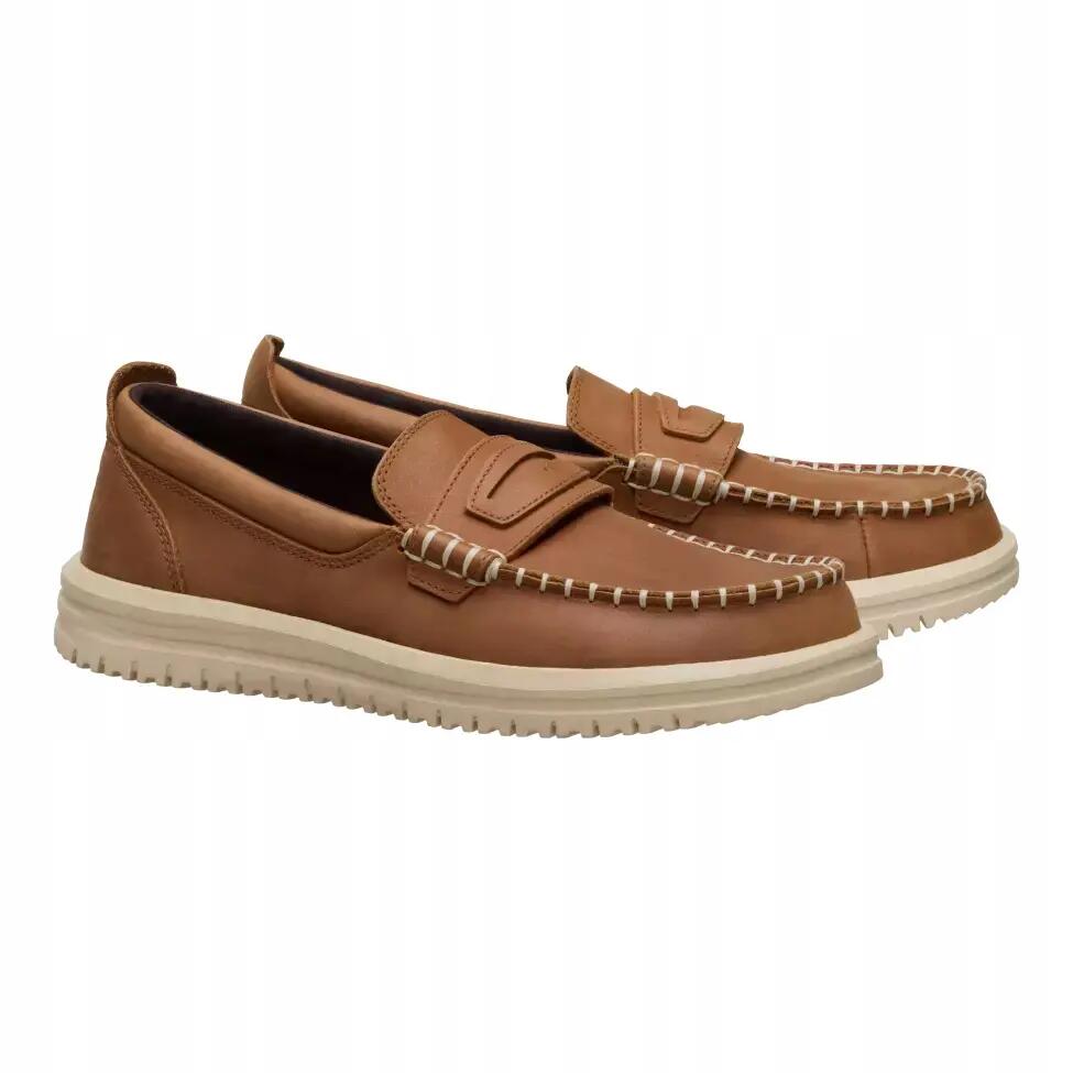 HeyDude Męskie Buty Mokasyny Wsuwane Skórzane Wally NXT Loafer Leather 43 4/4