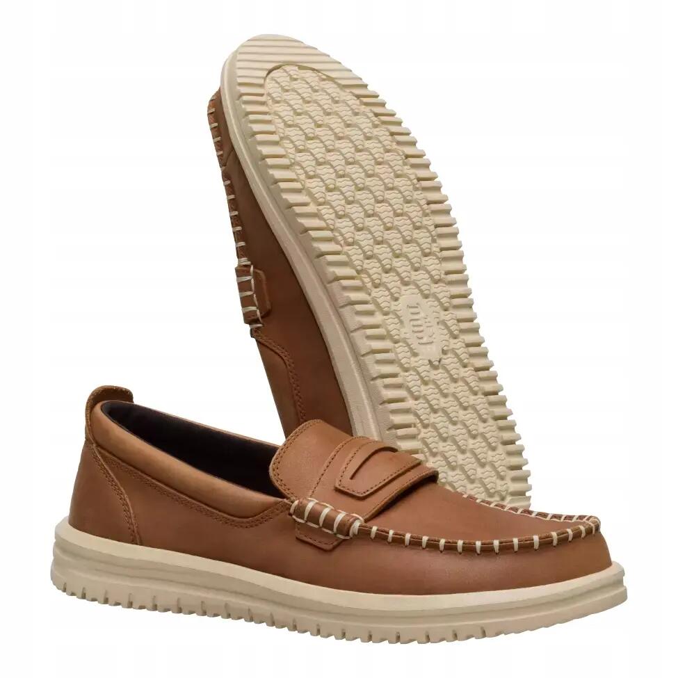 HeyDude Męskie Buty Mokasyny Wsuwane Skórzane Wally NXT Loafer Leather 43 3/4