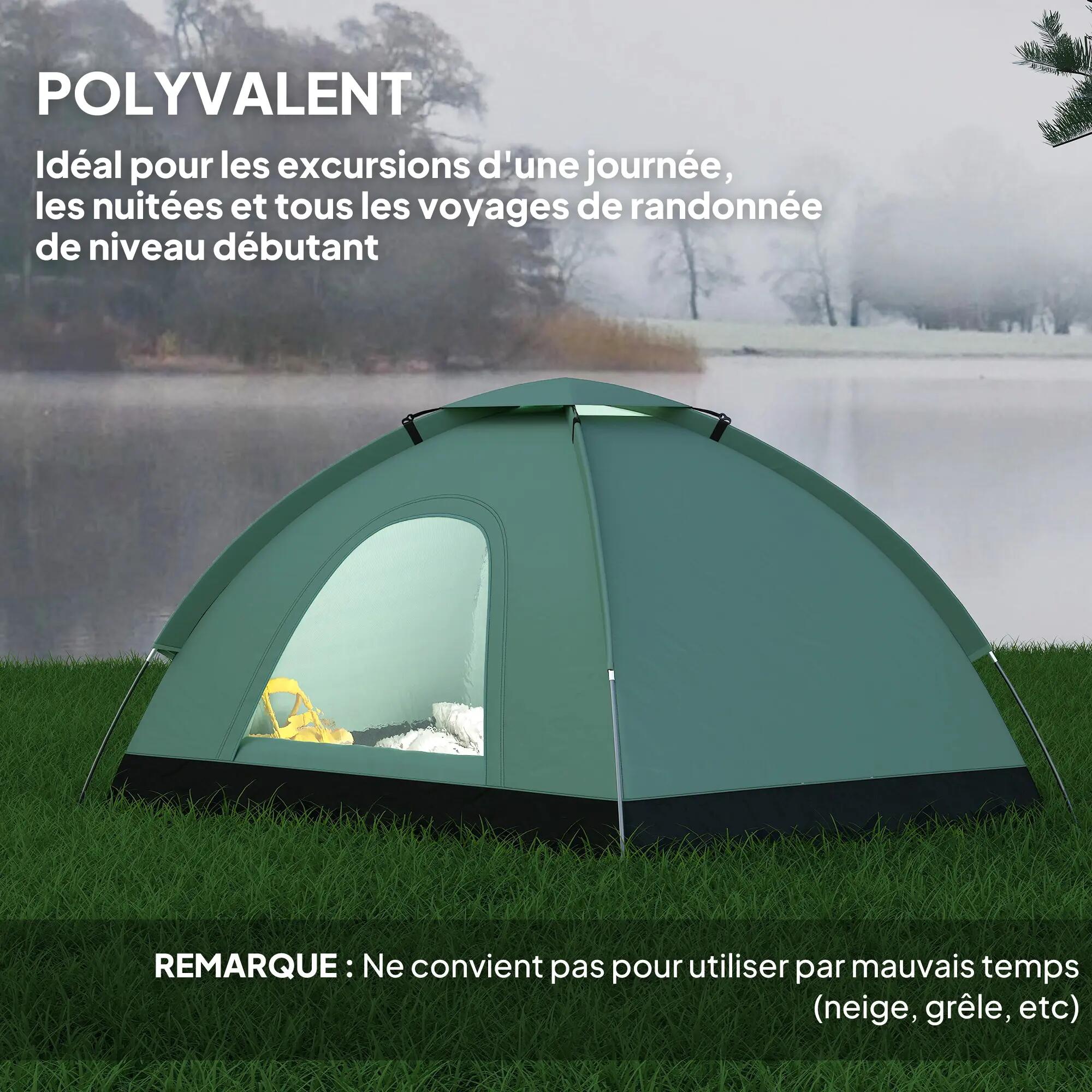 Tente de camping 2 personnes camouflage tente dôme légère ventilée facile à mont 9/9