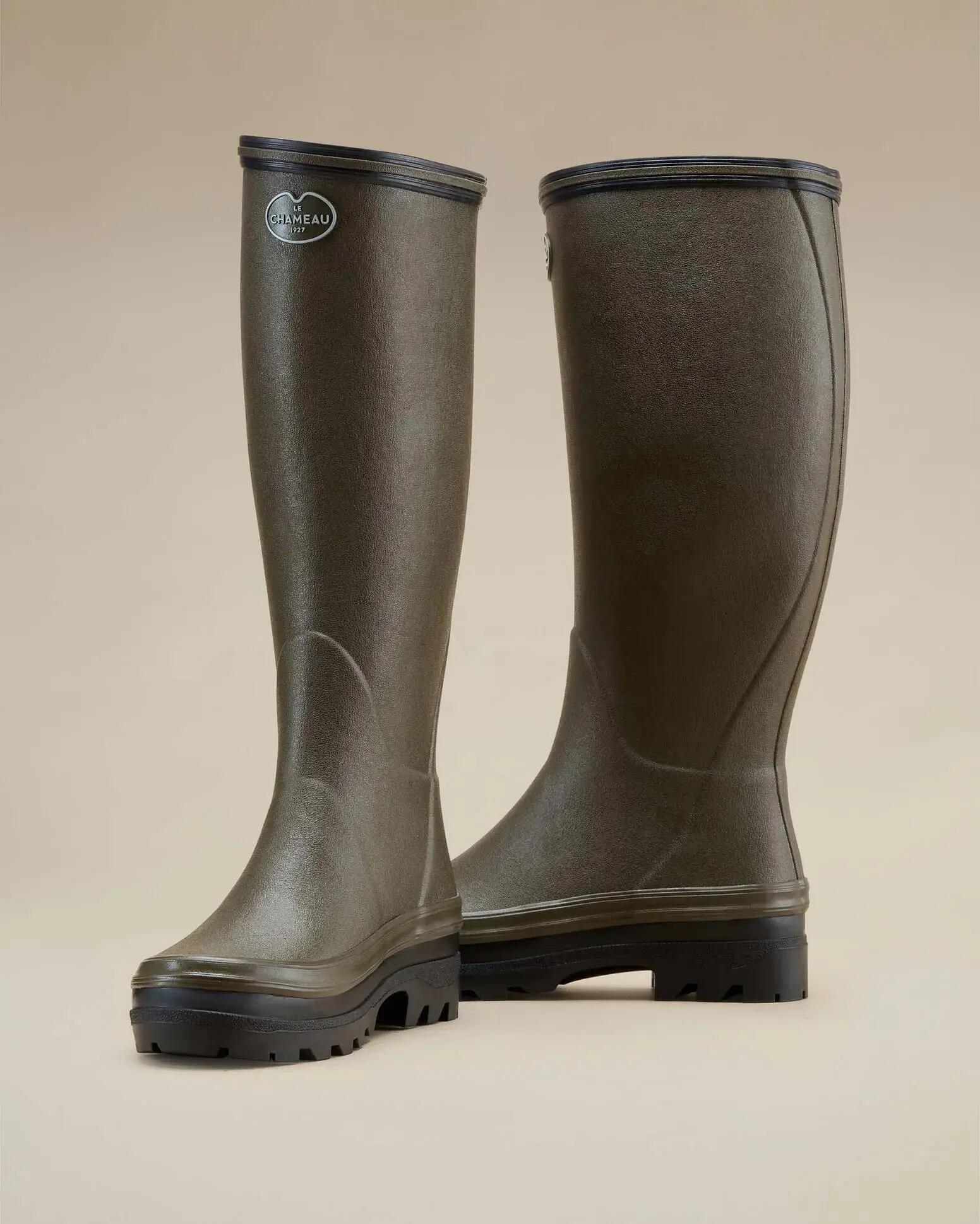 Bottes Giverny Femme Le Chameau Doublées Jersey Vert Chameau 5/6