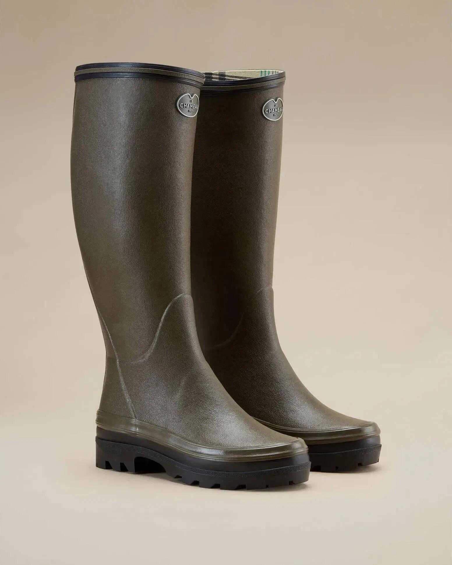 Bottes Giverny Femme Le Chameau Doublées Jersey Vert Chameau 2/6