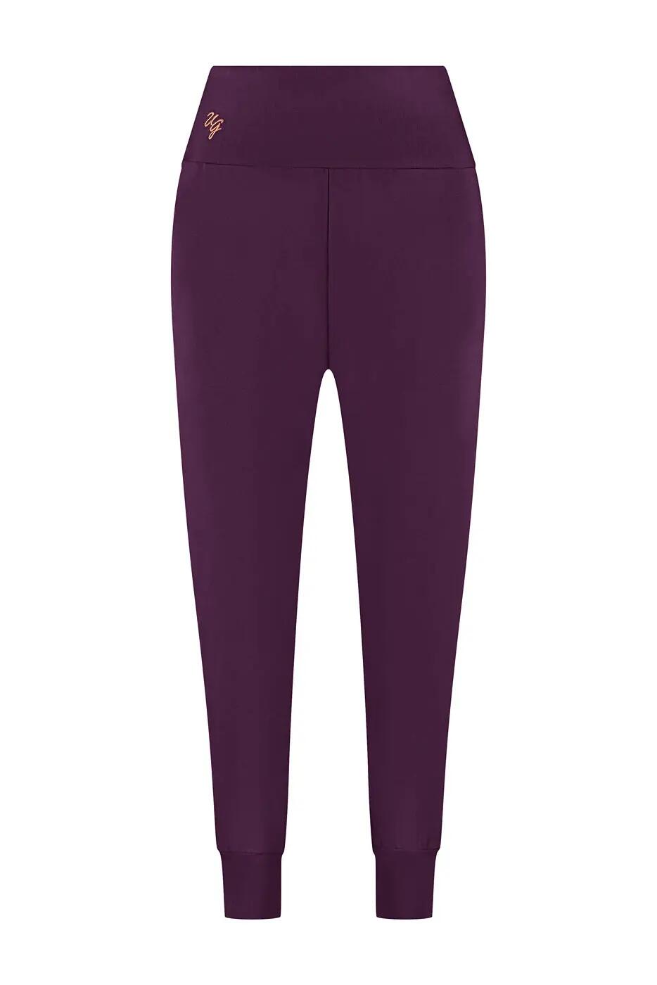 Pantalon de Yoga et Pilates coupe ample super confortable Bhumi - Aubergine 4/5