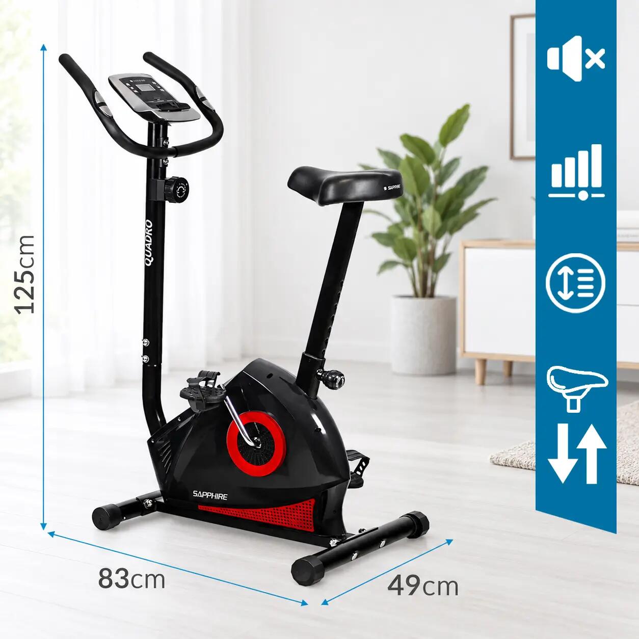 Rower stacjonarny magnetyczny Sapphire SG-450B Quadro koło 7kg trening cardio 4/14