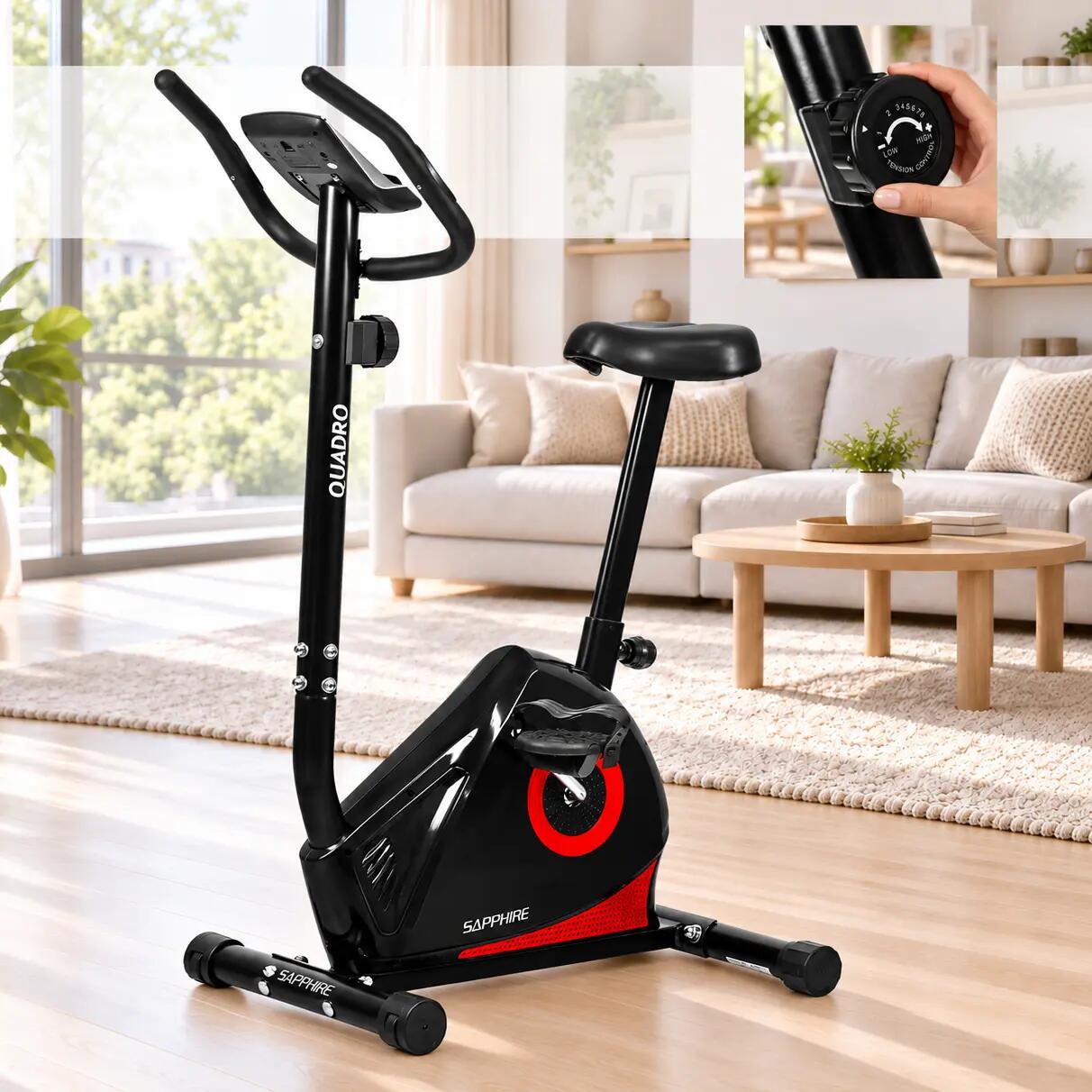 Rower stacjonarny magnetyczny Sapphire SG-450B Quadro koło 7kg trening cardio 2/14