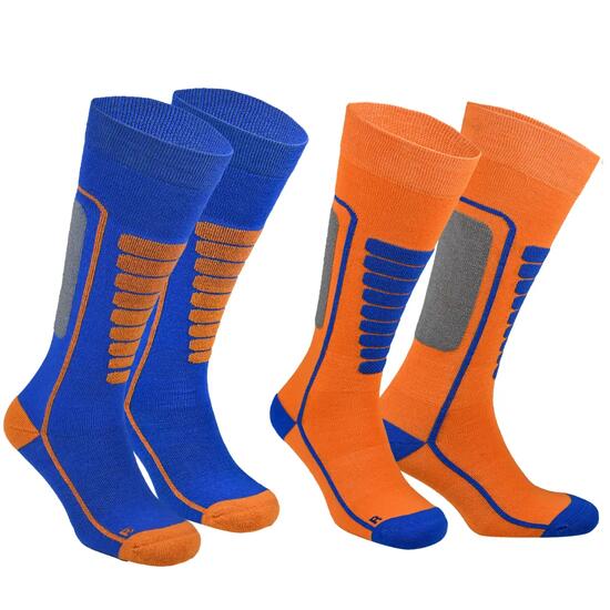 Chaussettes de ski en laine mérinos pour enfants avec amorti -2p-Courchevel Kids