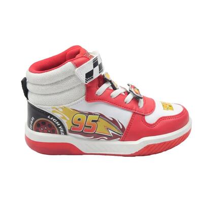 Kindersneakers cars klittenband en veters rood en wit