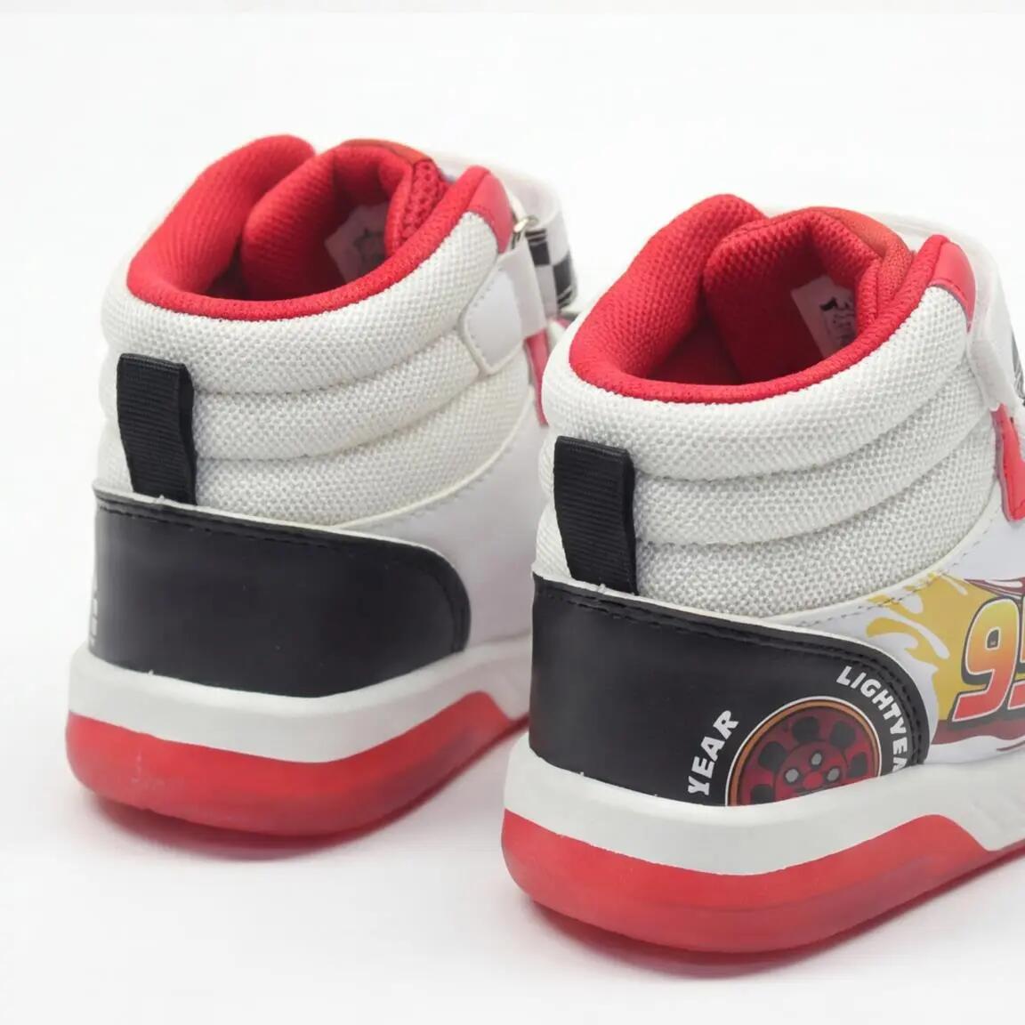 Sapatilhas com Luzes Infantil Cars com Atacadores e Sola de PVC Vermelho 5/5