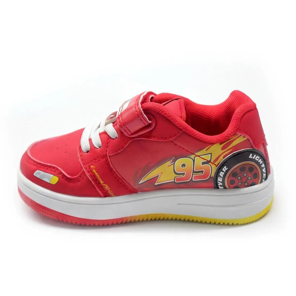 Sapatilhas Infantil Cars com Velcro e Atacadores Vermelho Antiderrapantes 2/7