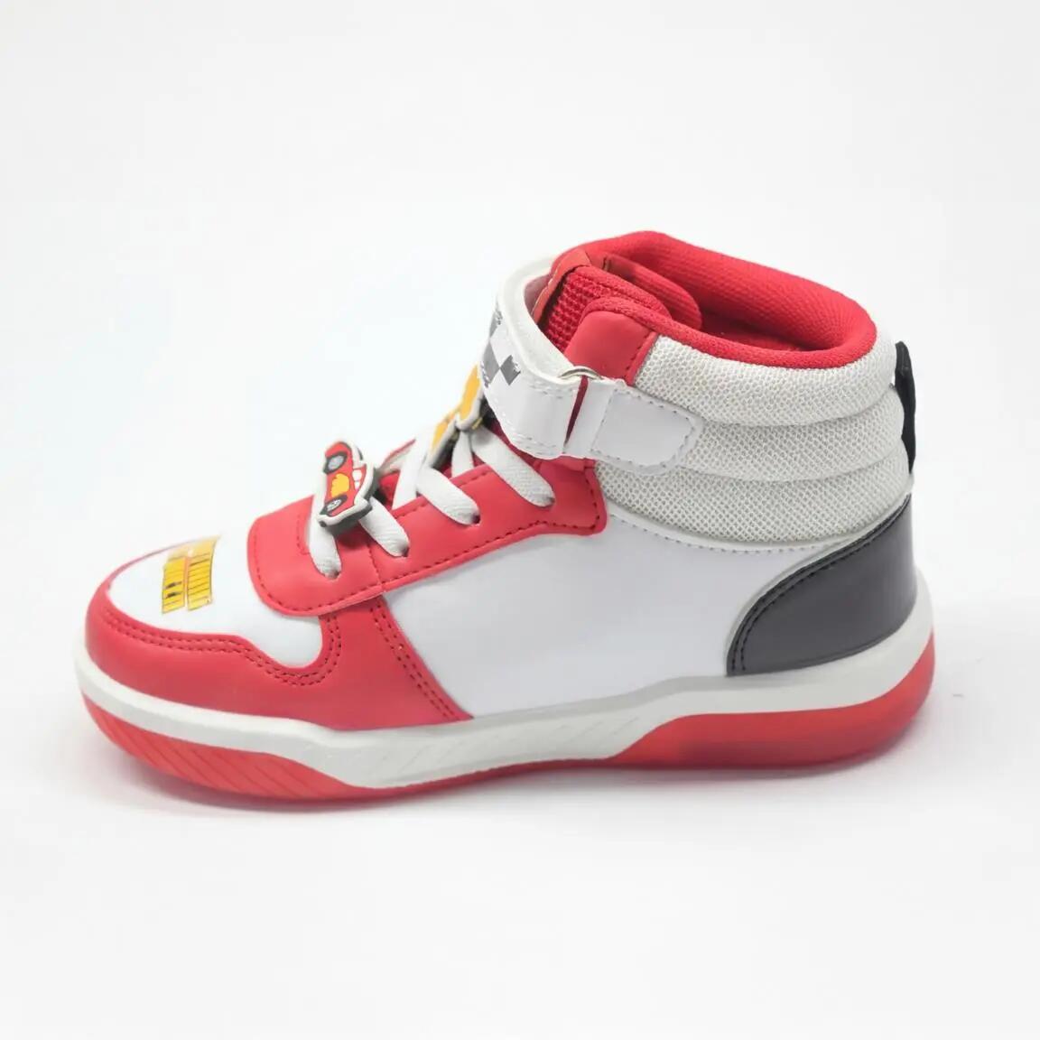 Sapatilhas com Luzes Infantil Cars com Atacadores e Sola de PVC Vermelho 2/5
