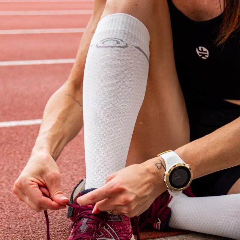 Chaussettes Light Run compression Blanc/gris 4/4