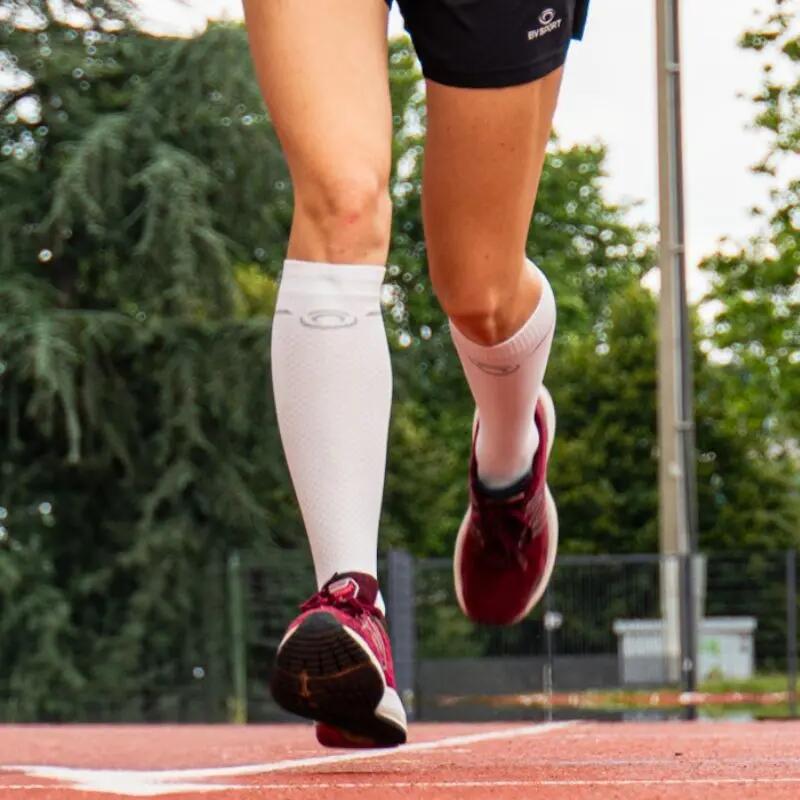 Chaussettes Light Run compression Blanc/gris 3/4