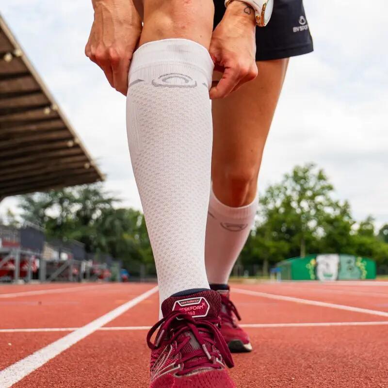 Chaussettes Light Run compression Blanc/gris 2/4
