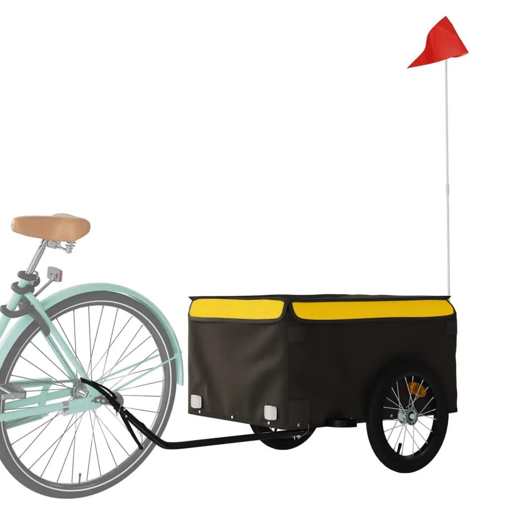 Remorque vélo porte-charge 45 kg avec attelage et drapeau sécurité vidaXL 3/3