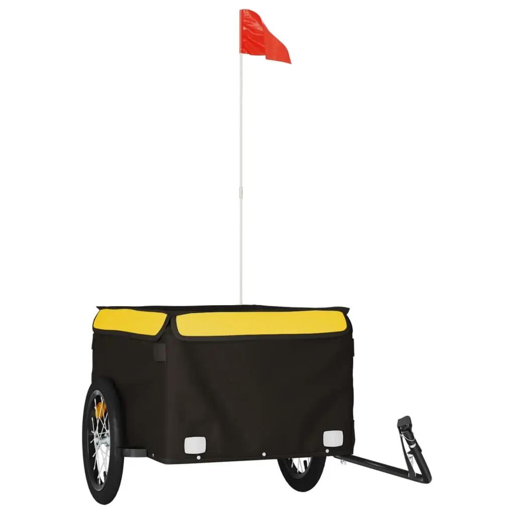 Remorque vélo porte-charge 45 kg avec attelage et drapeau sécurité vidaXL 2/3