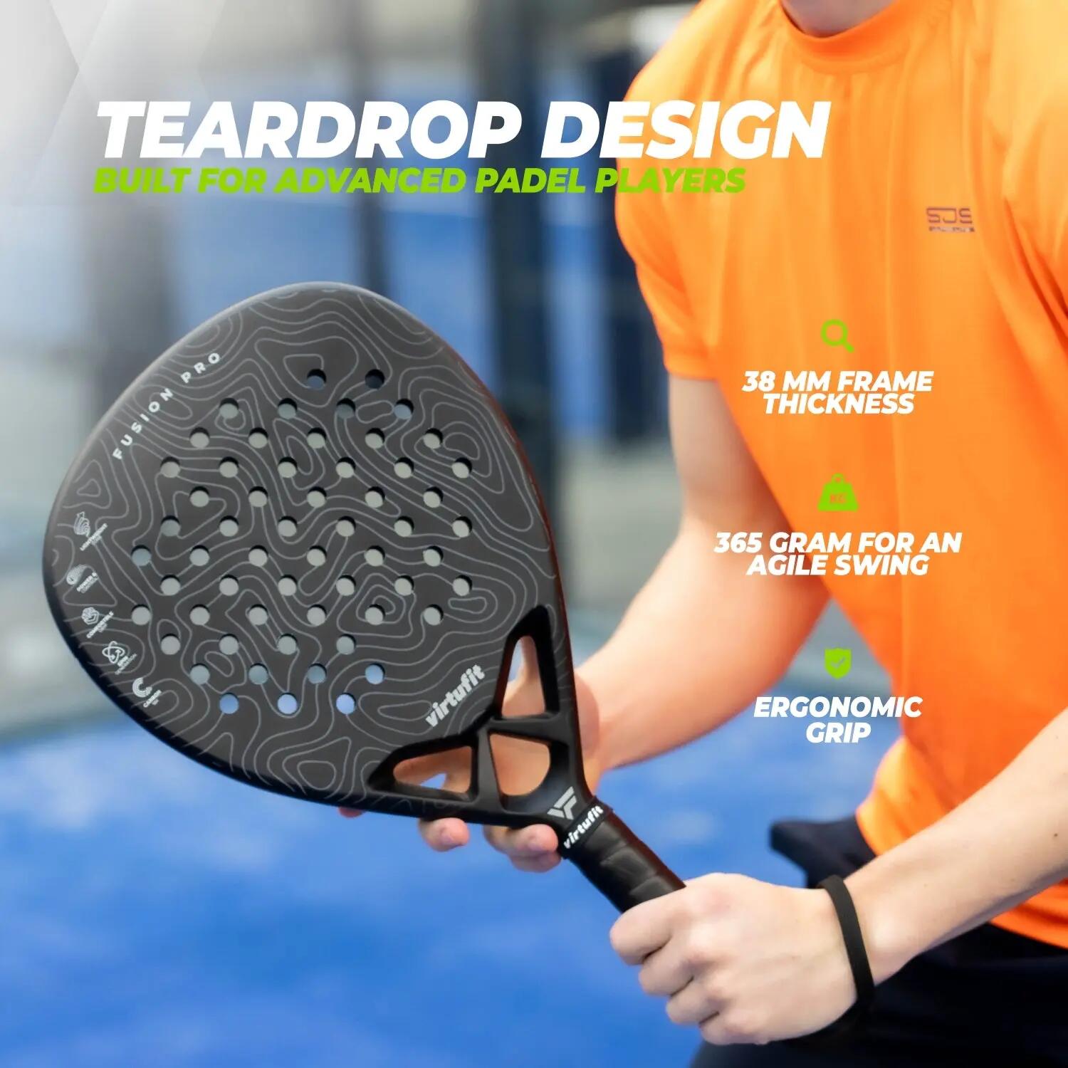 Raquete Padel Fusion Pro - Preto/Cinza 3/7