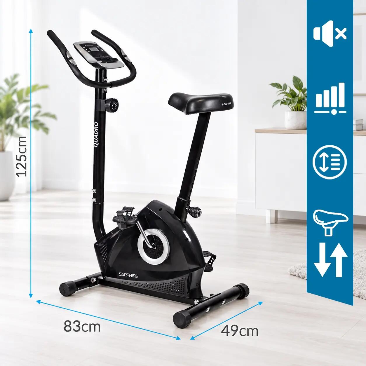 Rower stacjonarny magnetyczny Sapphire SG-450B Quadro koło 7kg trening cardio 4/11