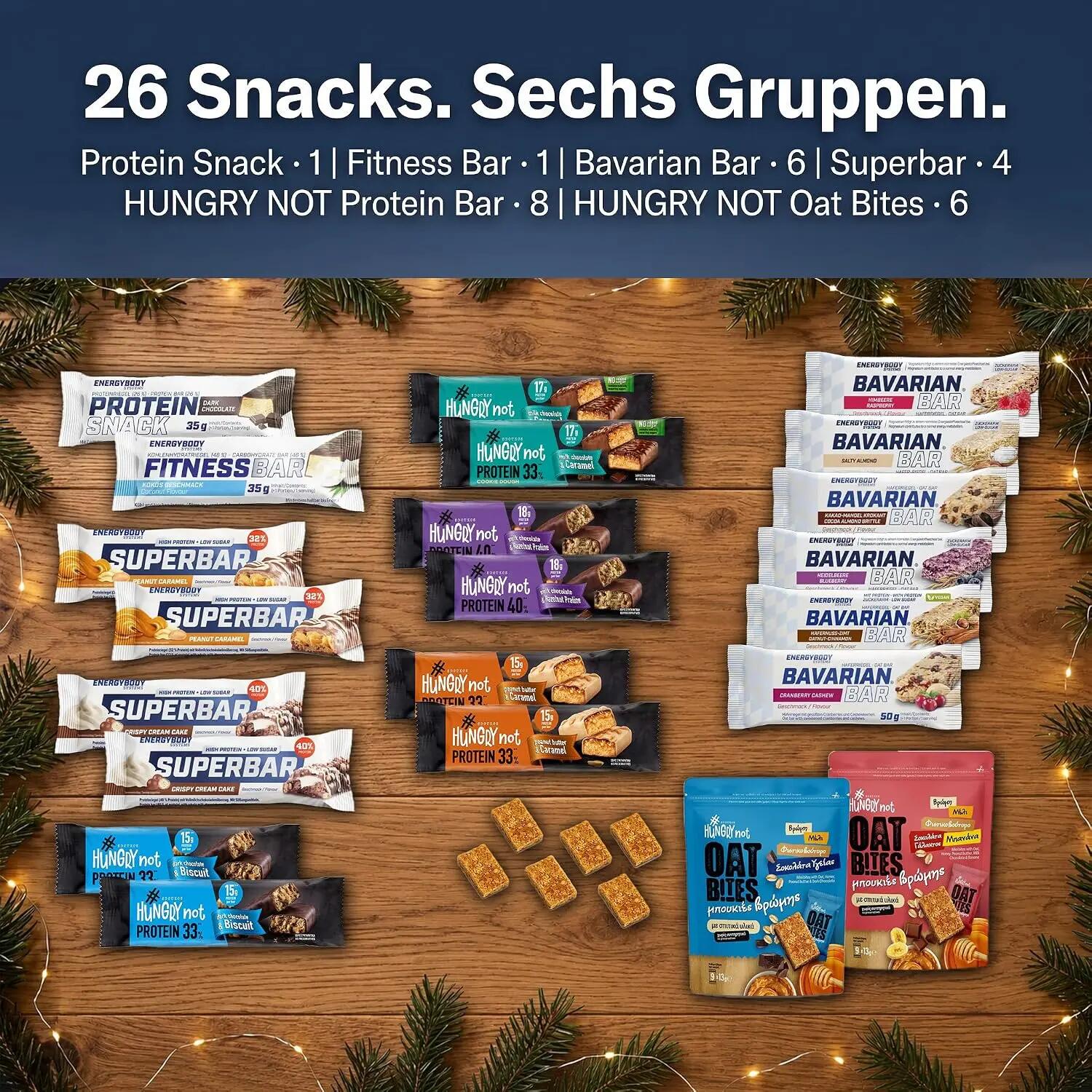 Fitness Riegel Adventskalender 2026 – 26x Protein & Oat Bars 3/7