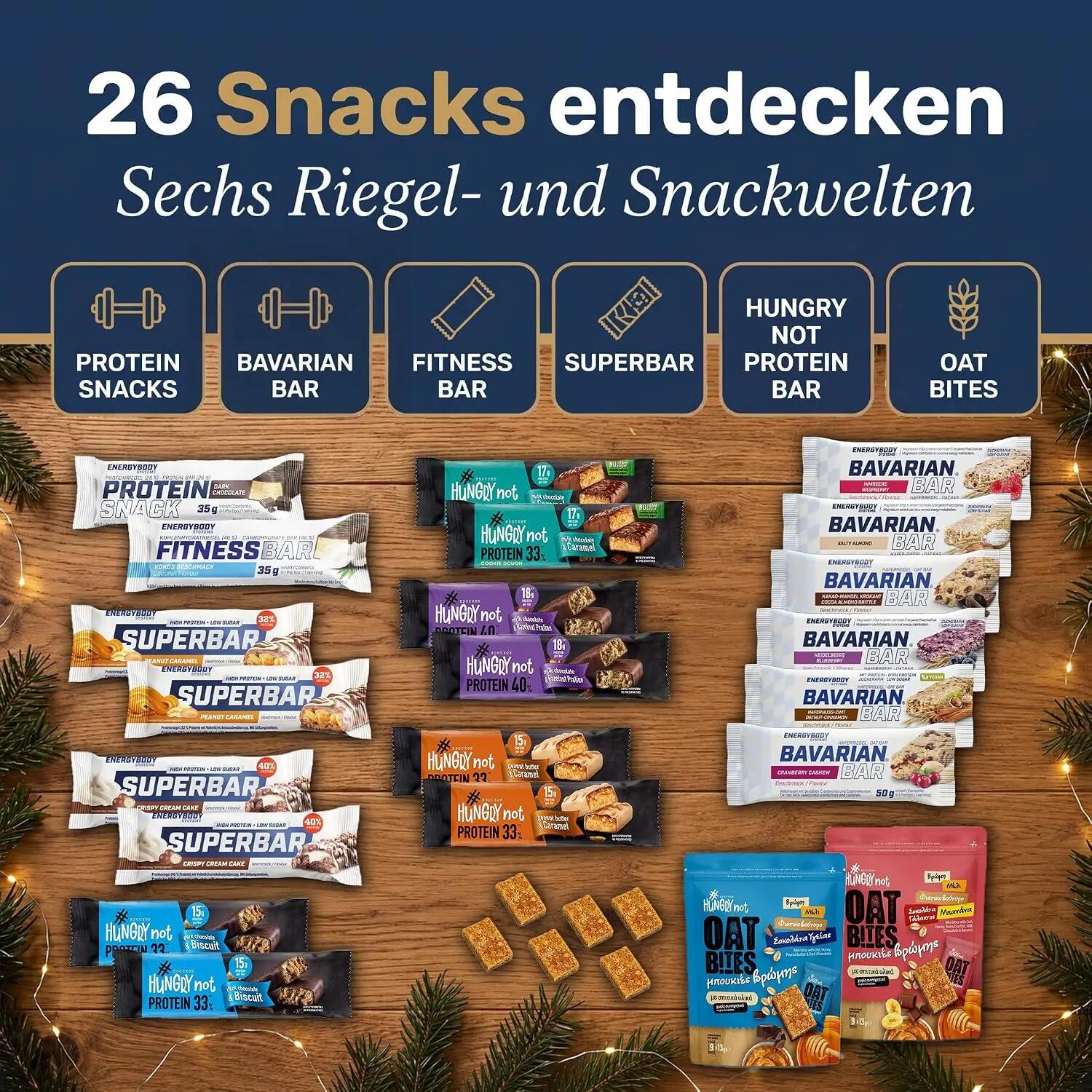 Fitness Riegel Adventskalender 2026 – 26x Protein & Oat Bars 2/7