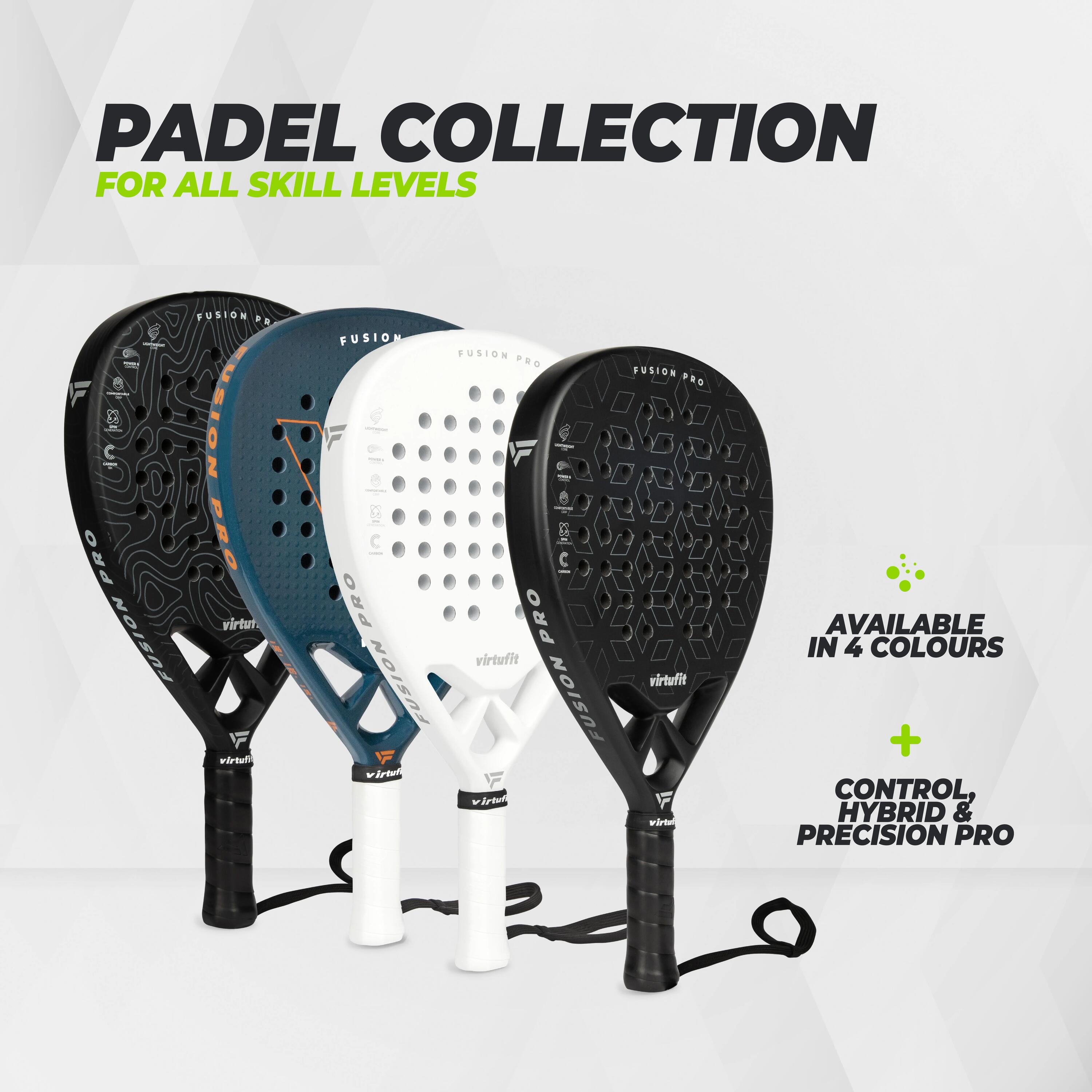 Fusion Pro Padel Racket - Zwart/Zilver 10/12