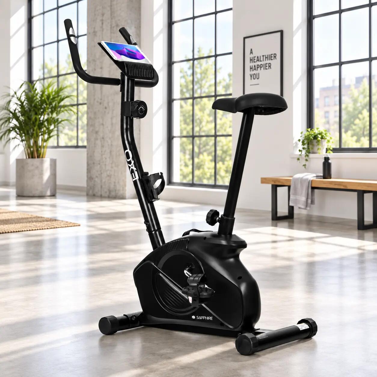 Rower stacjonarny magnetyczny Sapphire SG-260B EXO, udźwig do 120 kg, koło 6 kg 7/14