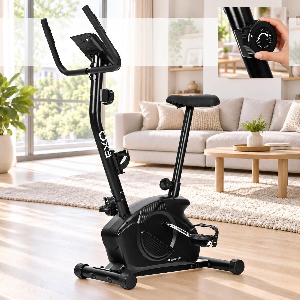 Rower stacjonarny magnetyczny Sapphire SG-260B EXO, udźwig do 120 kg, koło 6 kg 2/14
