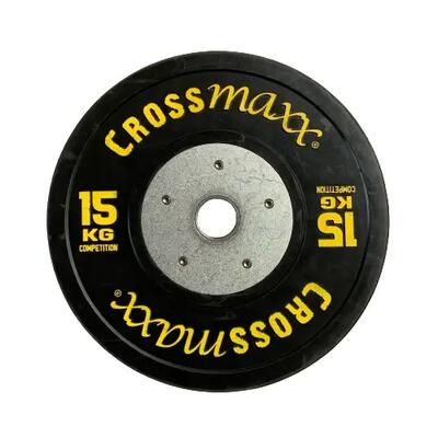 Crossmaxx competition bumper plate - halterschijf - zwart - 50 mm - 15 kg
