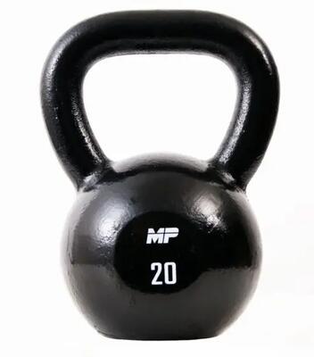 Gietijzeren kettlebell - zwart - 20 kg