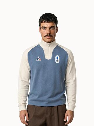 Polo col zippé Équipe de France Olympique 2026 Jeux Olympiques EQUIPE DE FRANCE