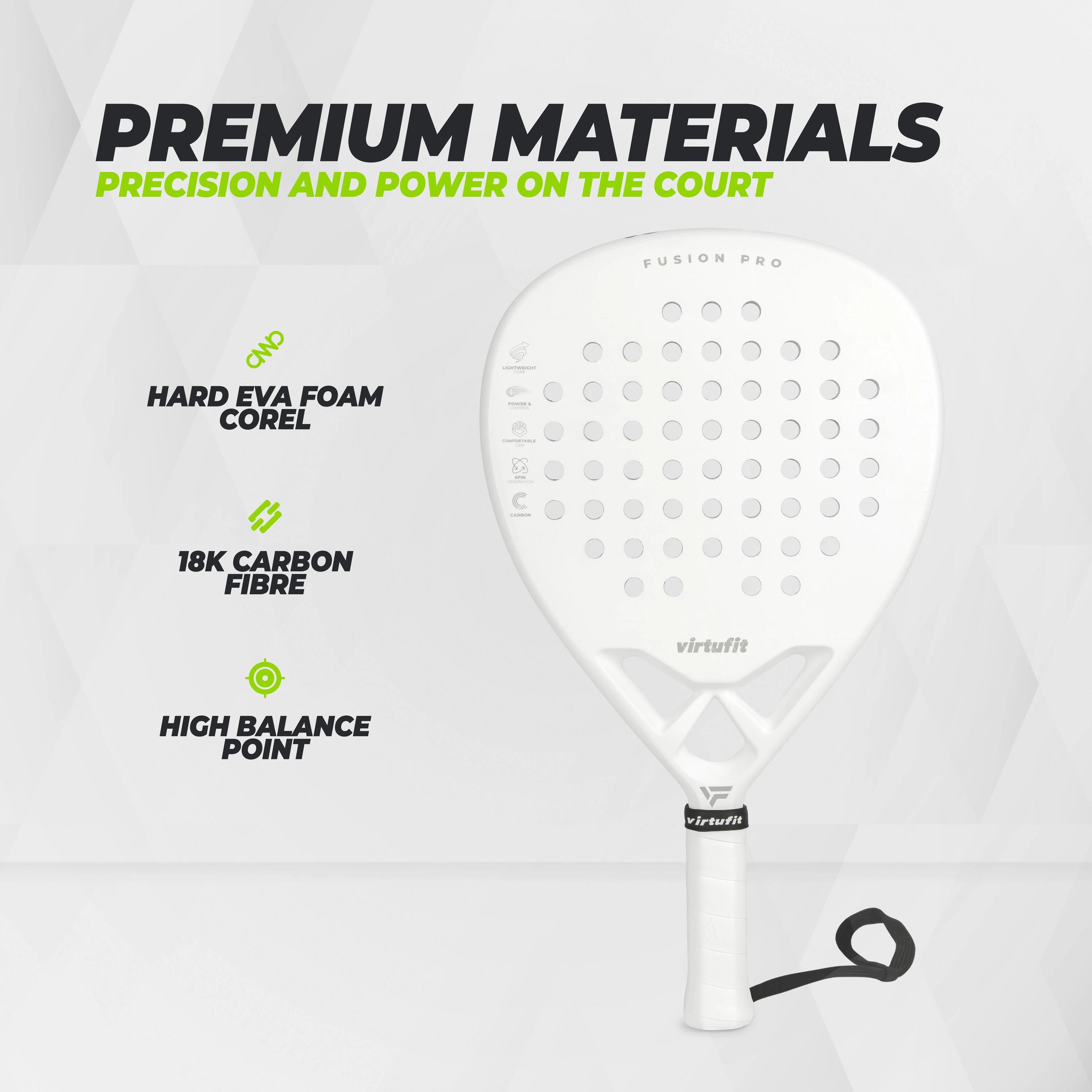 Raquette de padel - Fusion Pro - Blanc/Argent 9/12