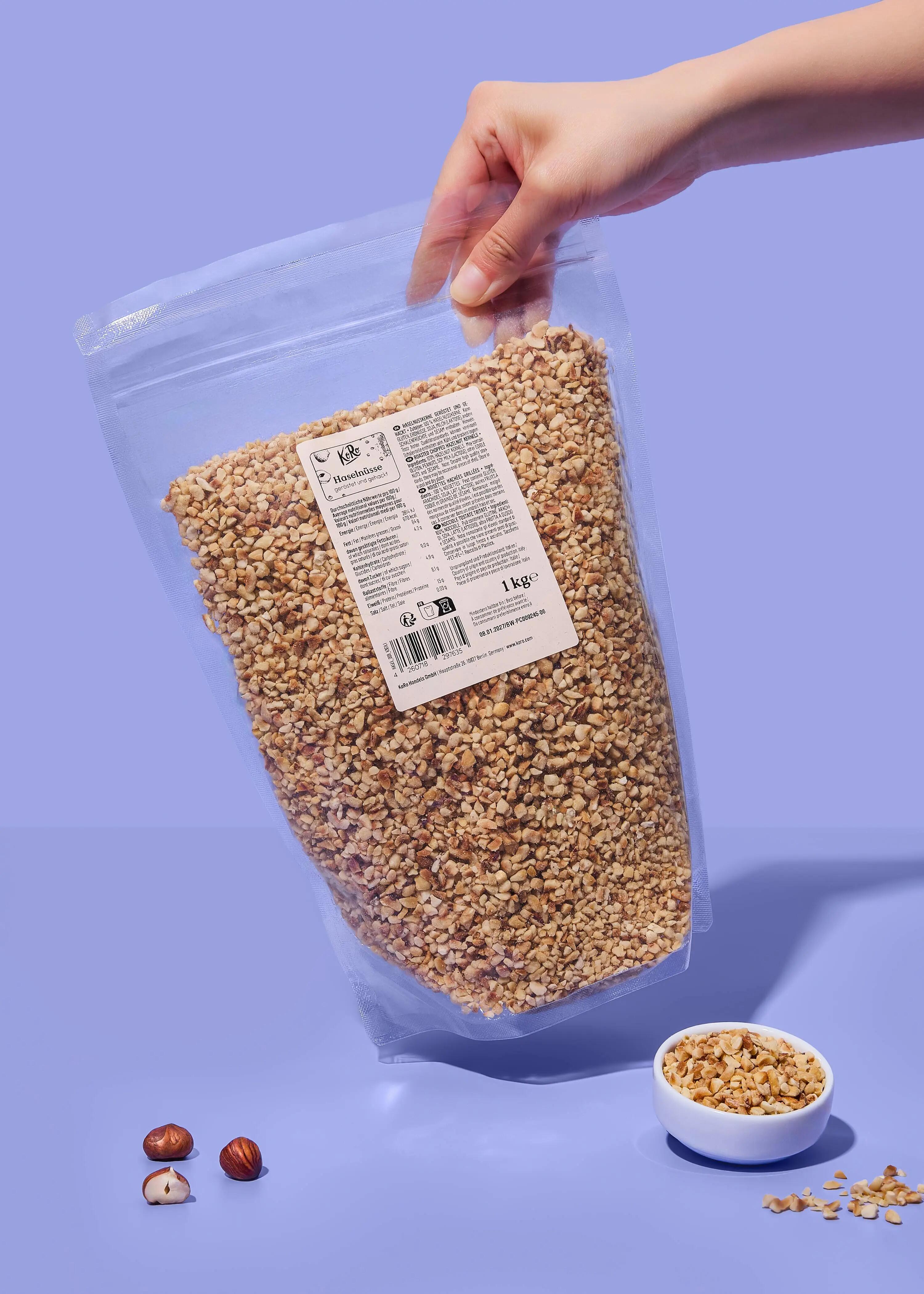 Noisettes torréfiées et concassées 1 kg 4/6