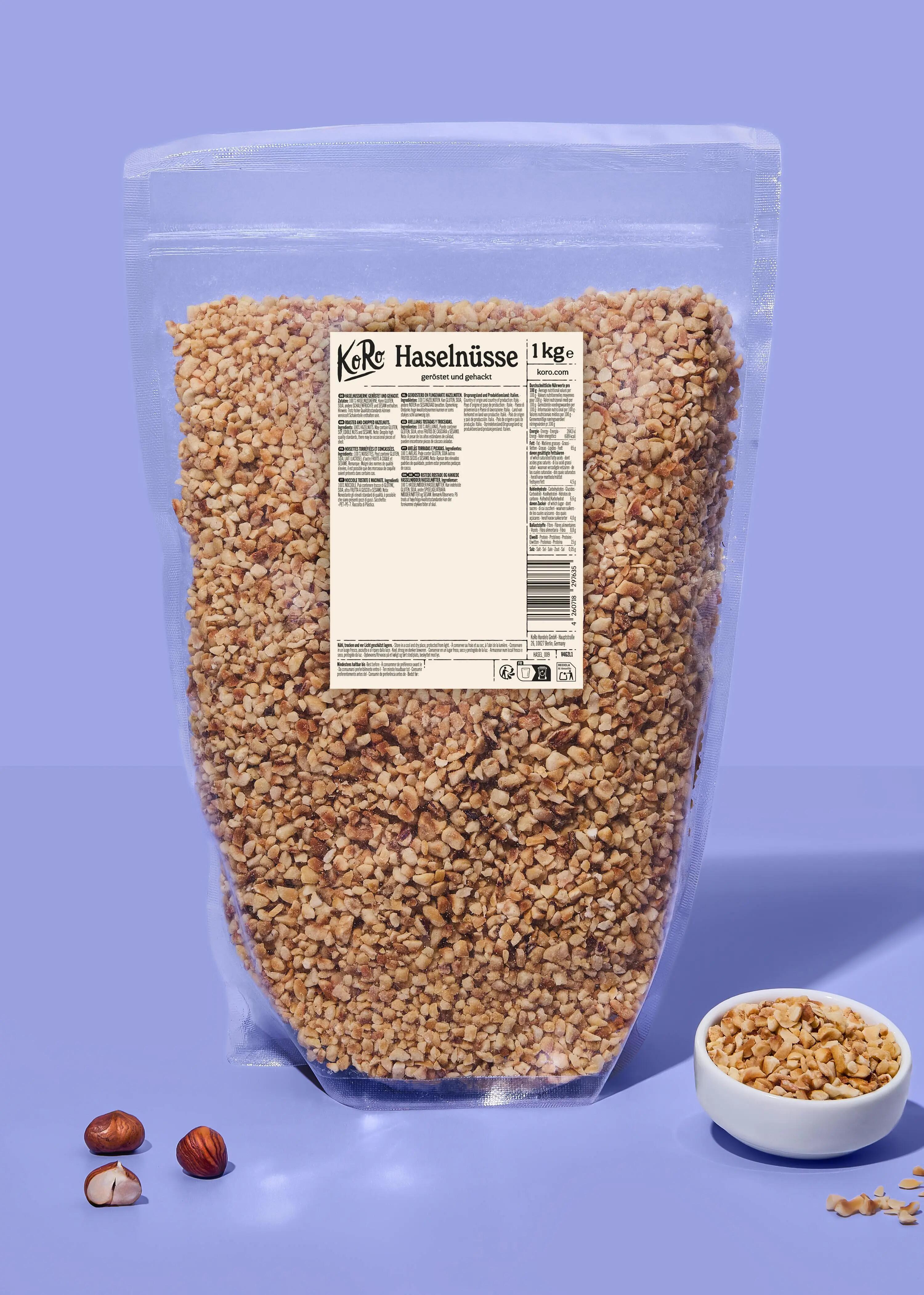 Noisettes torréfiées et concassées 1 kg 2/6