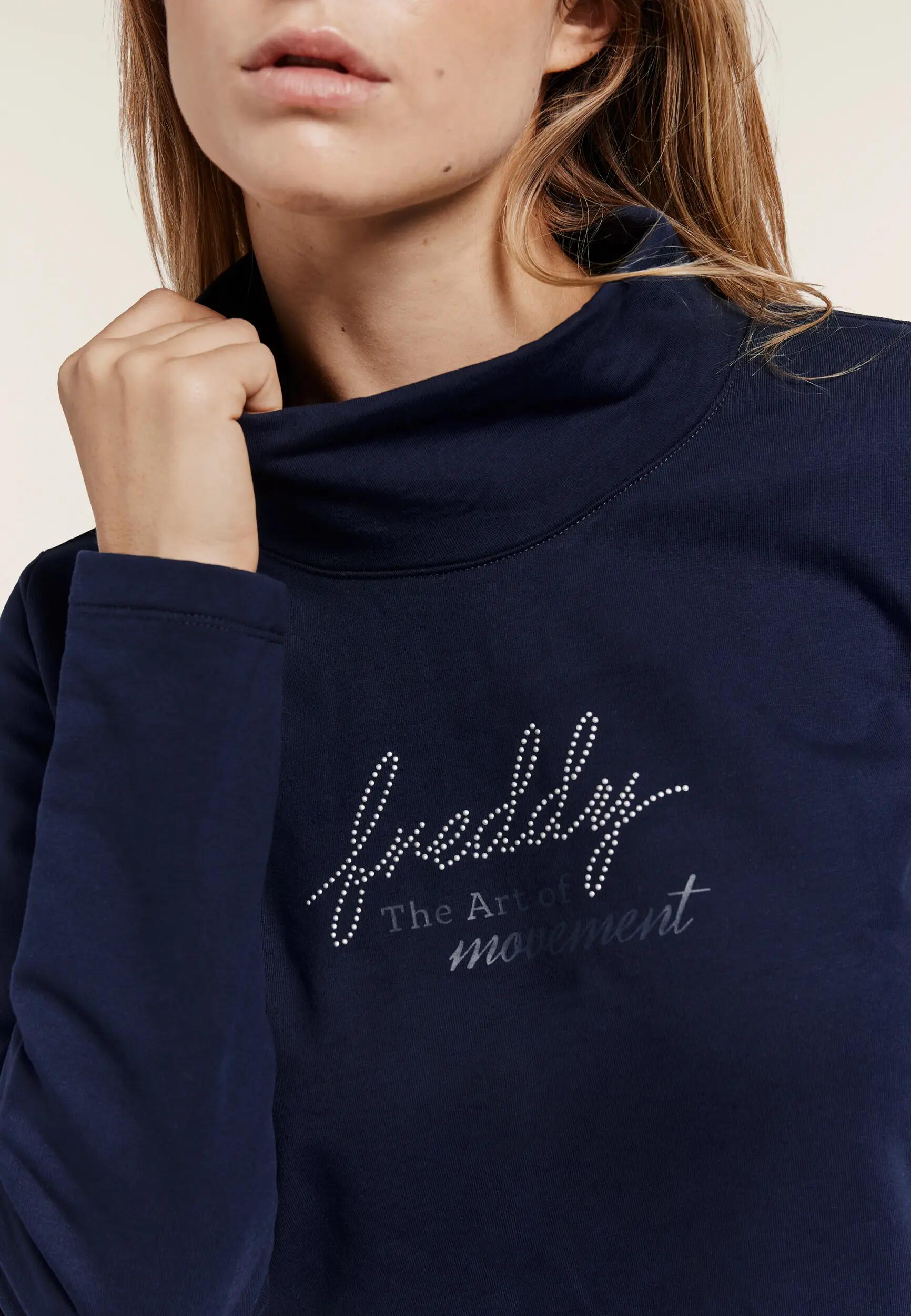Sweat-shirt confortable à col montant avec revers et perles 4/6
