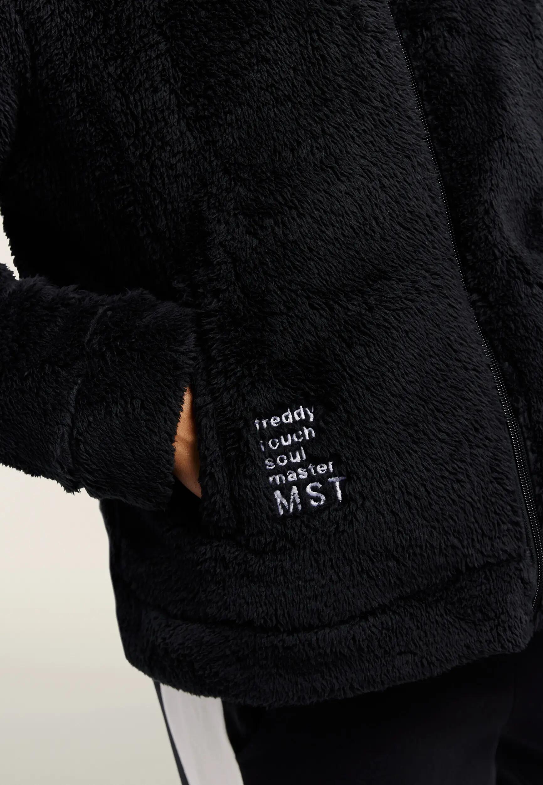 Felpa donna in pile teddy con zip e cappuccio 4/6