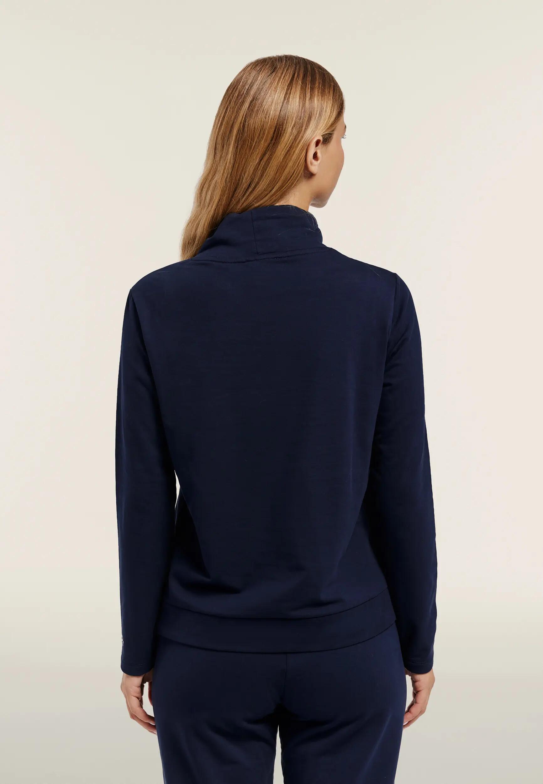 Sweat-shirt confortable à col montant avec revers et perles 3/6