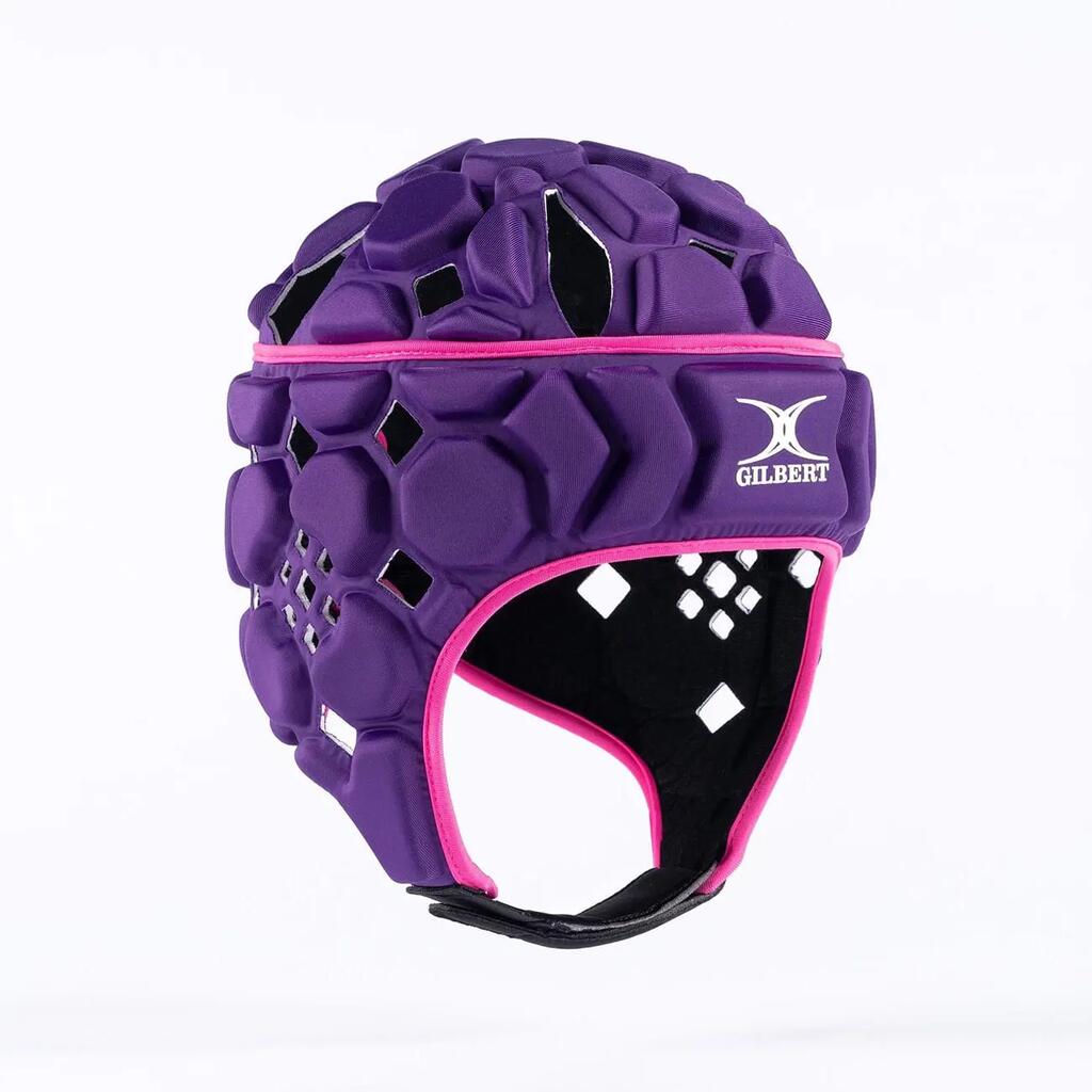 Junior Gilbert Octane Rugby Headguard Purple and Pink