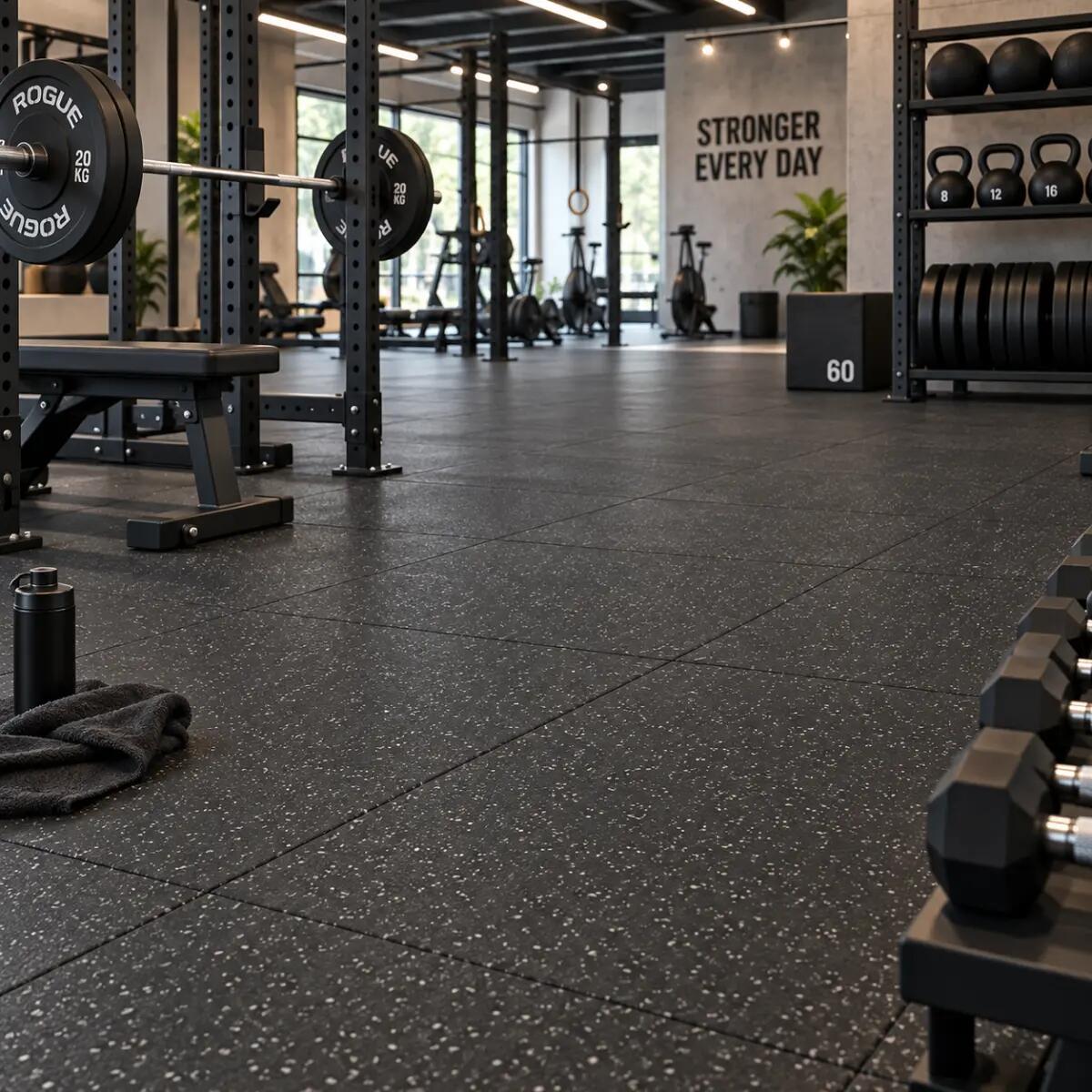 Placa de piso esportivo cinza - 100x100 cm - 15 mm - EPDM 2/5