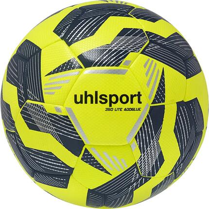 Trainingsball - Fußball - leicht, Addglue - 350 Lite - neongelb/marine/silber