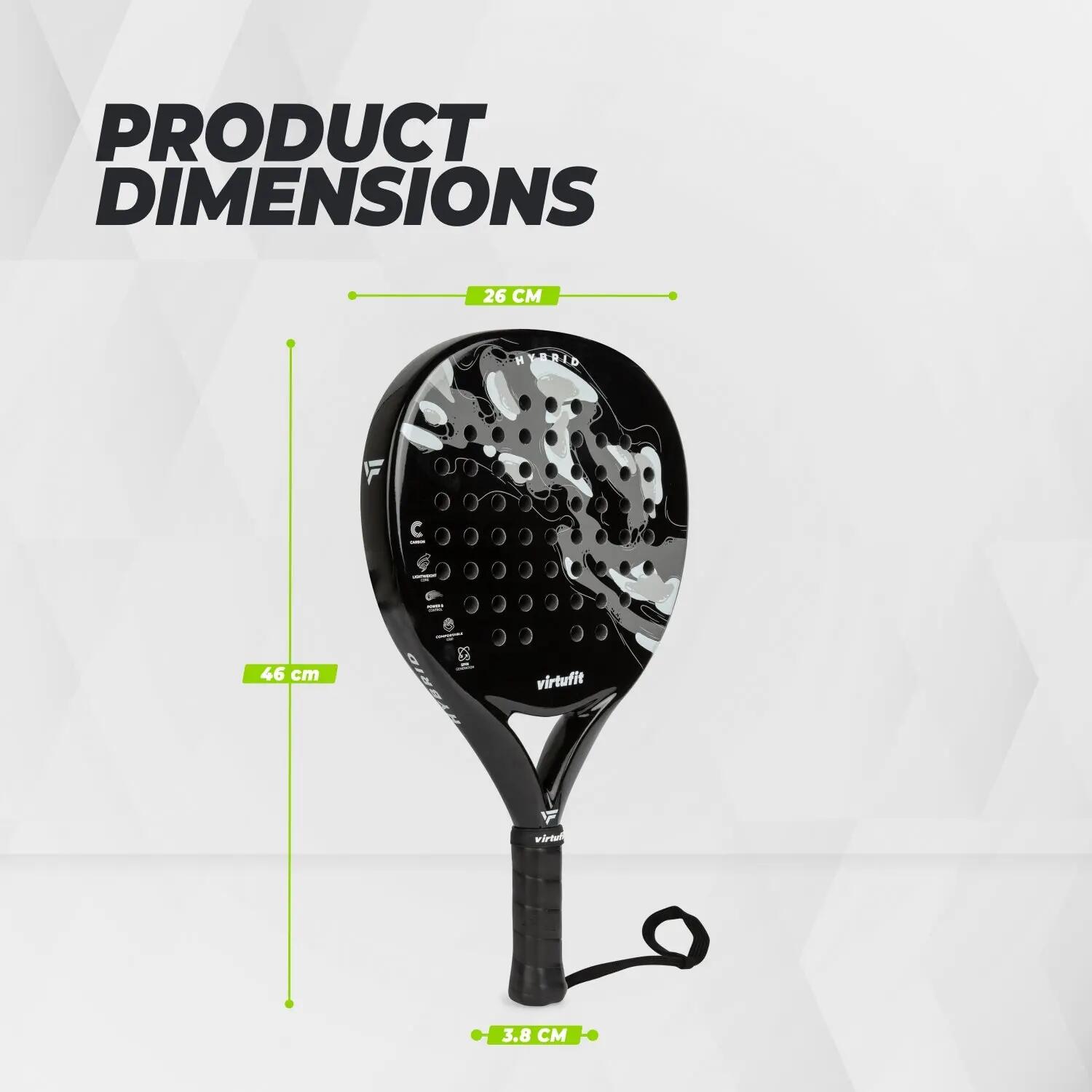 Hybrid Padel Racket - Zwart/Grijs 5/8