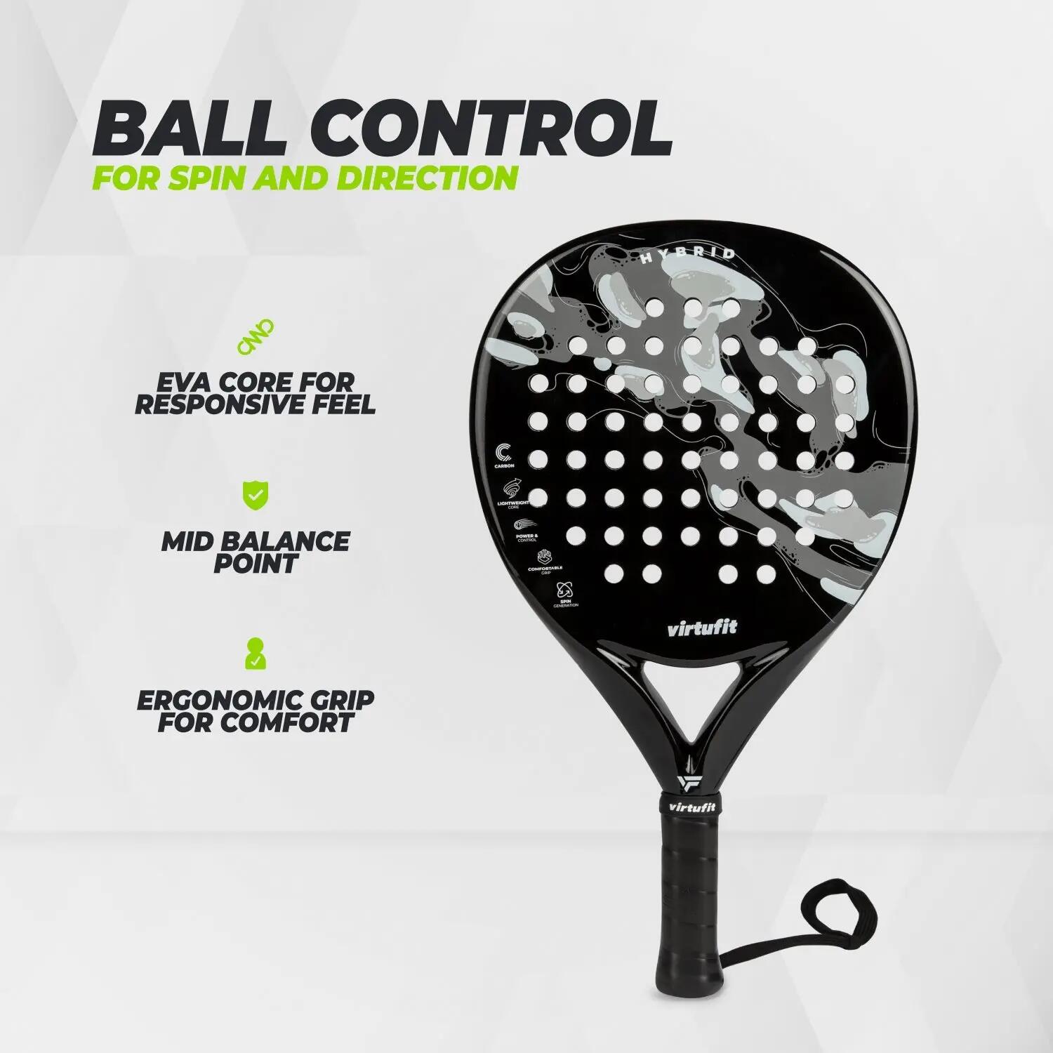 Hybrid Padel Racket - Zwart/Grijs 3/8
