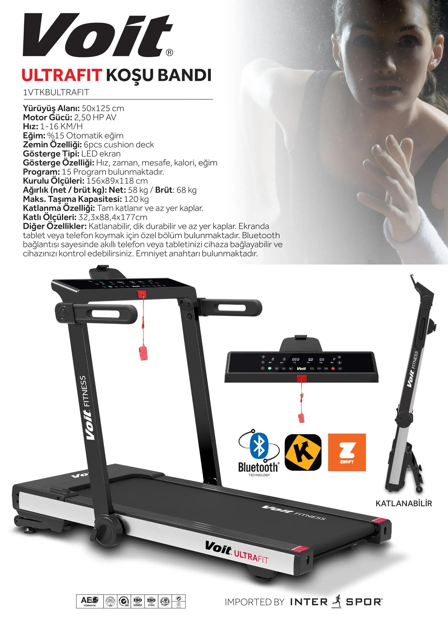 Ultrafit Otomatik Eğimli Koşu Bandı 6/6
