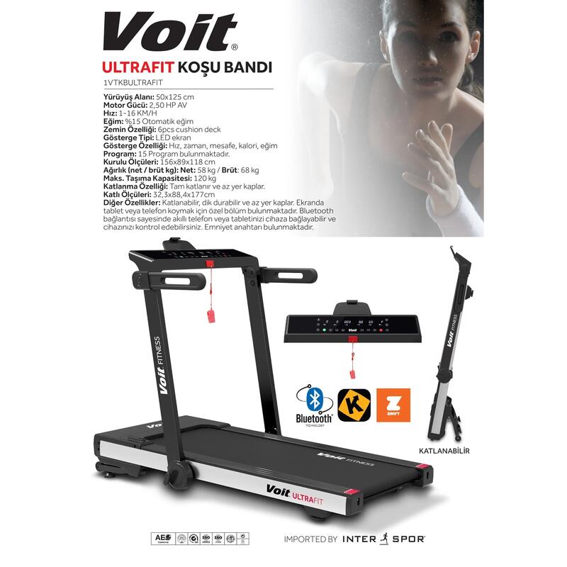Ultrafit Otomatik Eğimli Koşu Bandı