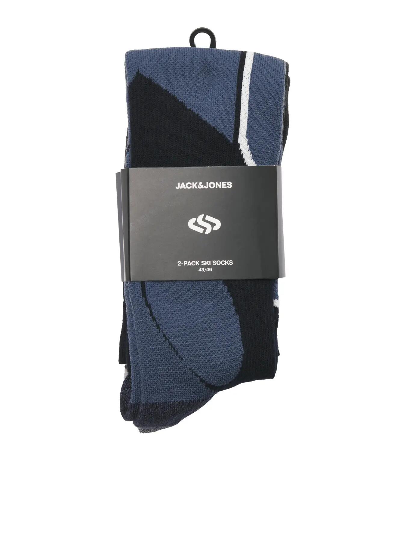 Hombre Esquí Calcetines Técnicos Caña Alta, Pack de 2 P-50 Sky Captain_Black 4/4
