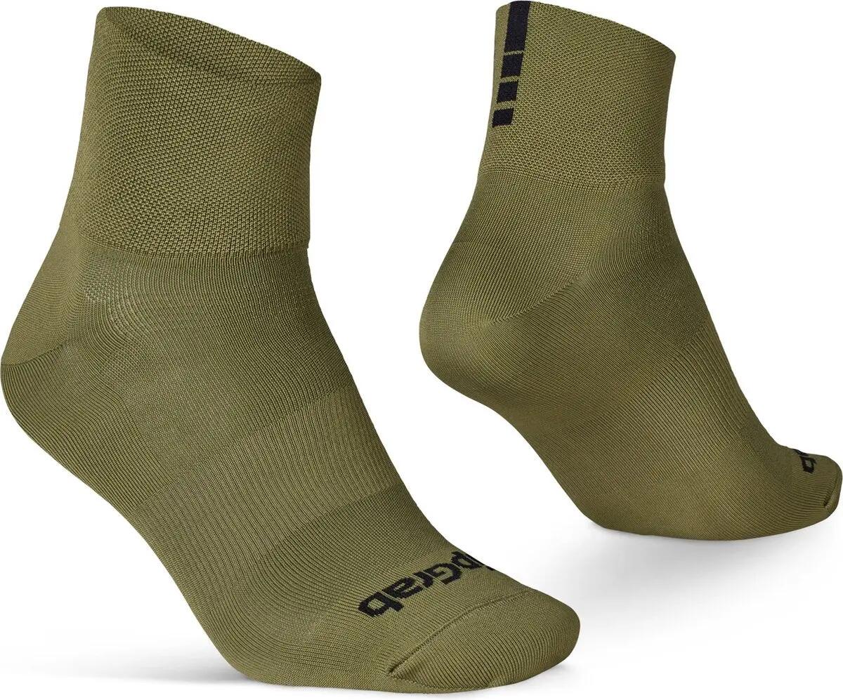 Chaussettes vélo basses GripGrab Lightweight SL unisexe olive 1/1