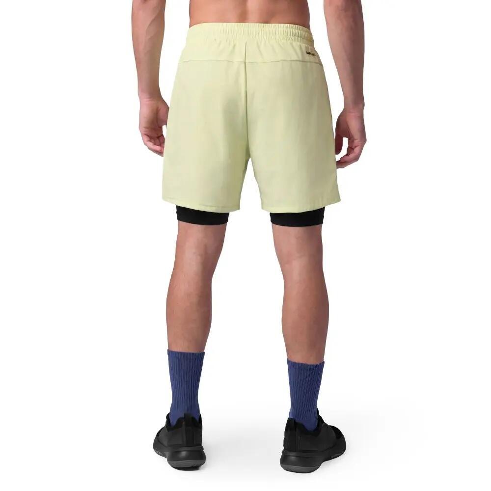 Pantalón corto doble capa pádel hombre Score Lime Lima 2/7