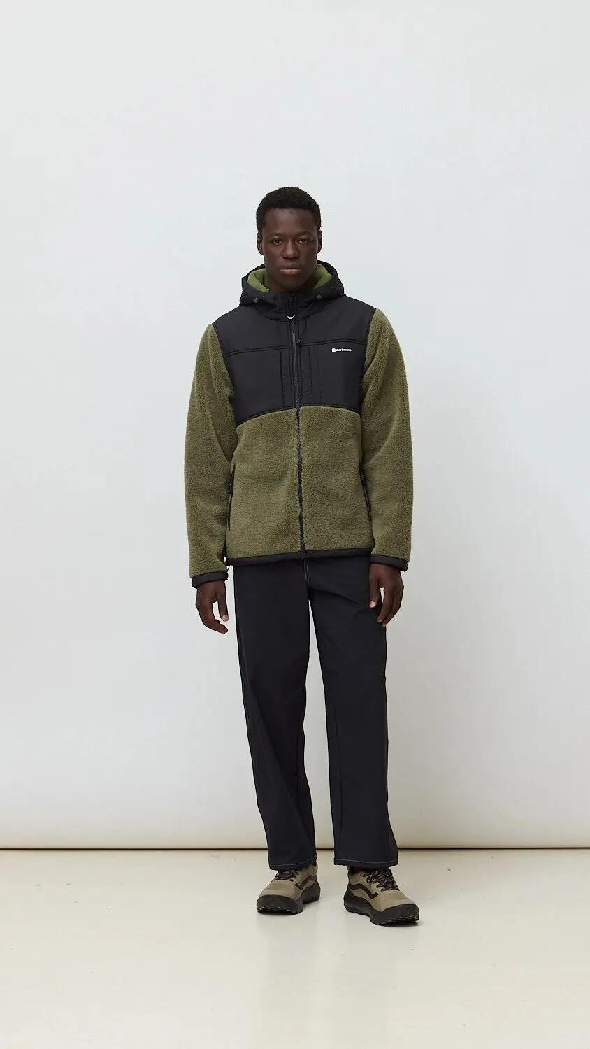 Sudadera con Capucha Polar Blue Banana Sherpa Olive Green 3/4