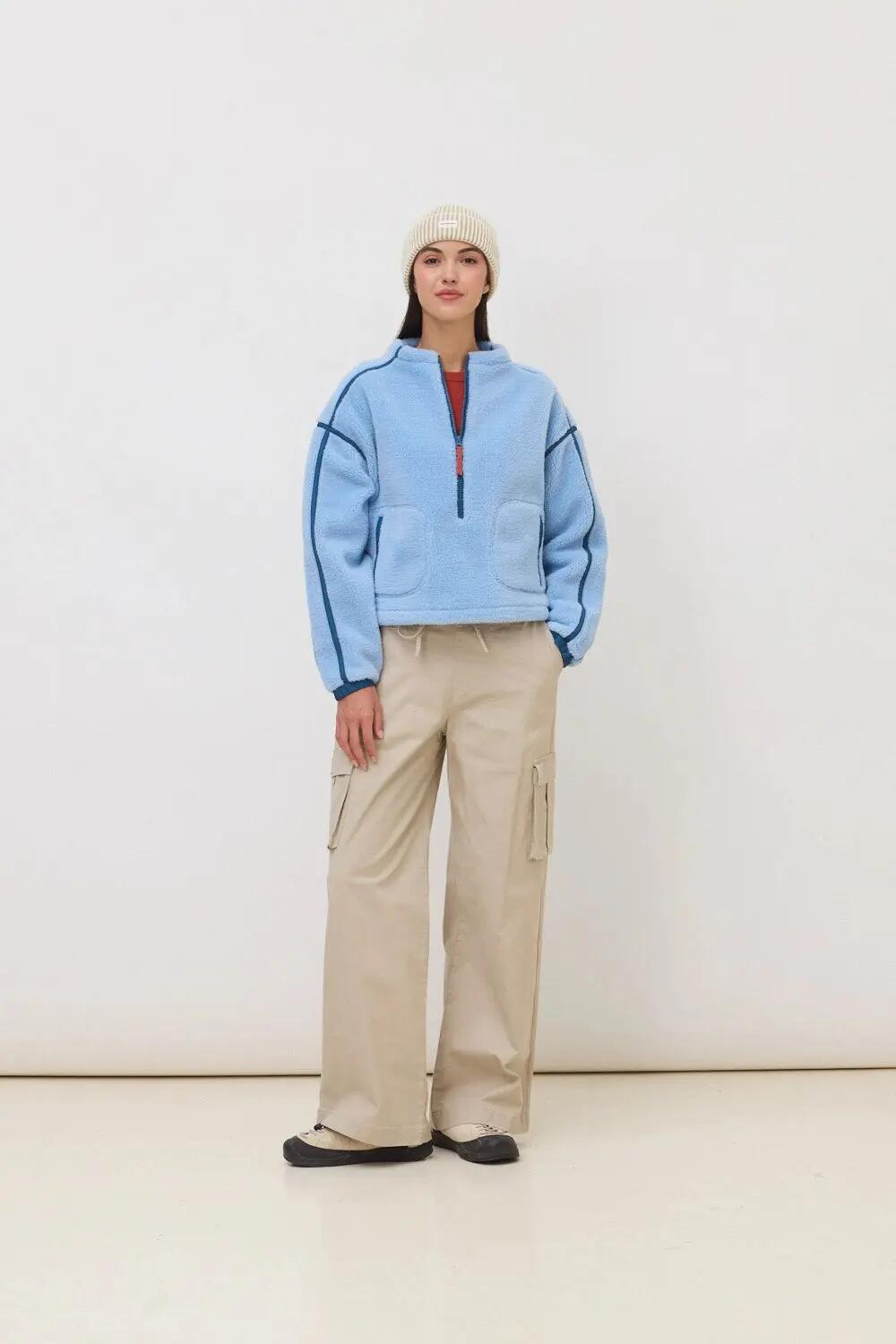 Abrigo Polar de Mujer Blue Banana Frost Light Blue 3/4