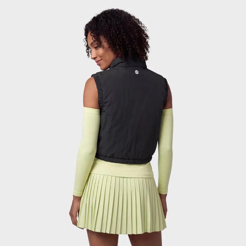 Women Padel ’s padded cropped vest Glass-W Black Black 6/8