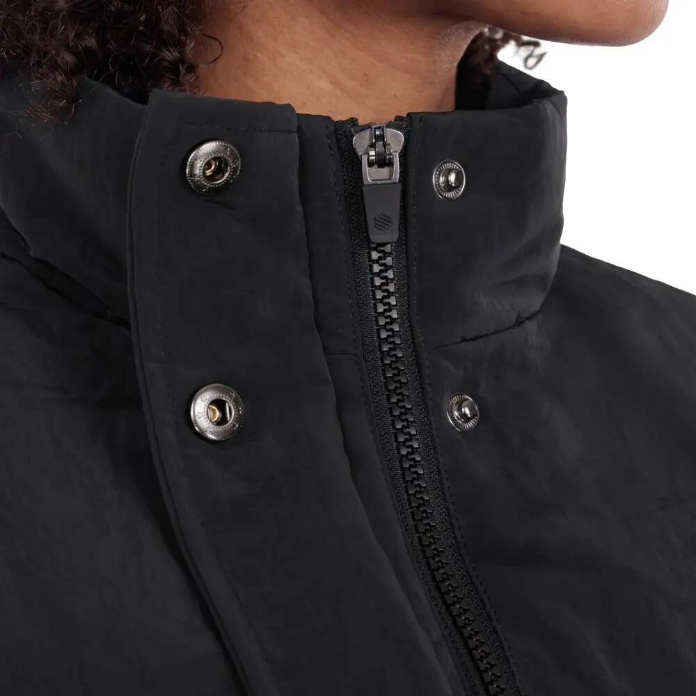 Women Padel ’s padded cropped vest Glass-W Black Black 5/8