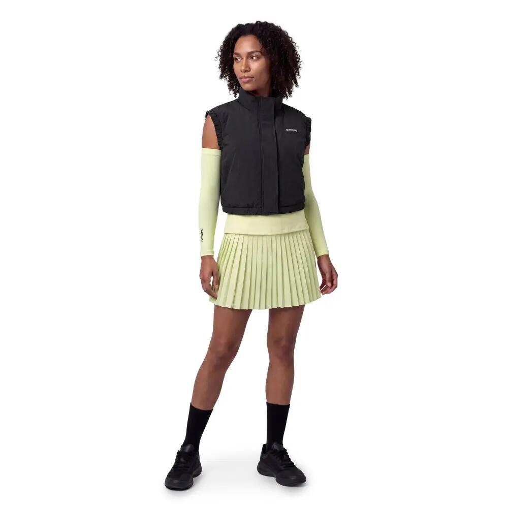 Women Padel ’s padded cropped vest Glass-W Black Black 3/8