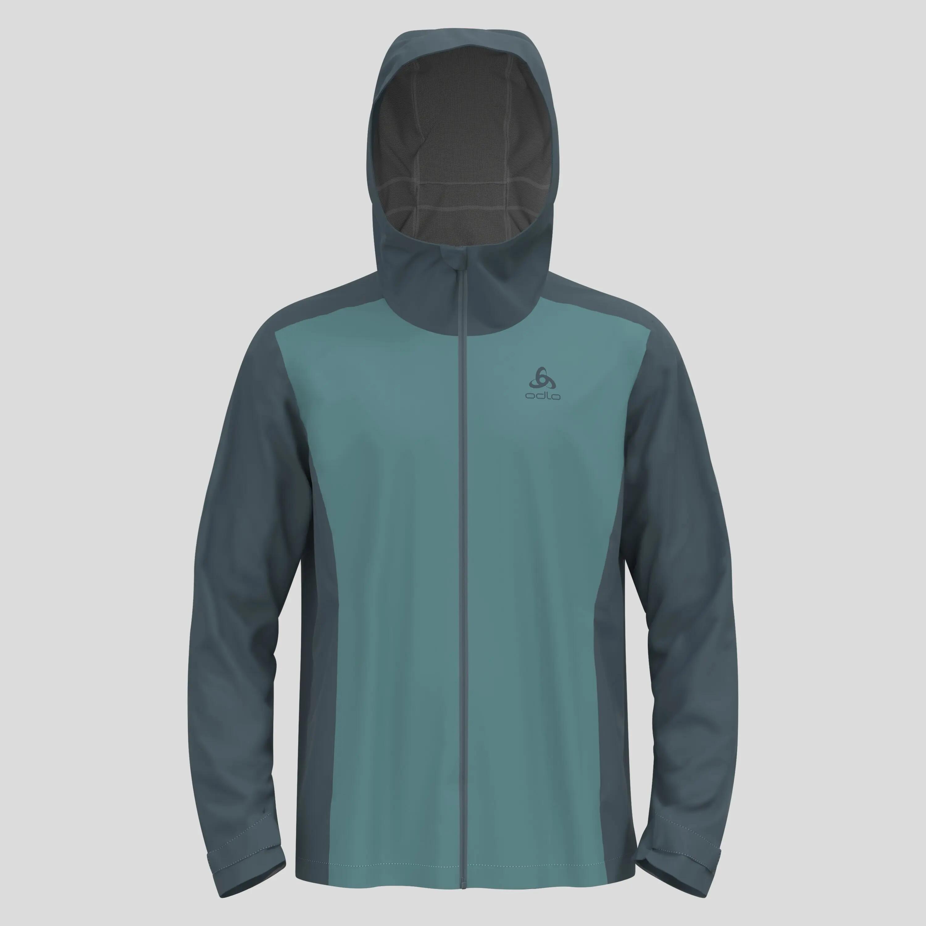 Veste imperméable Odlo Aegis 2.5L Gris/Vert 7/8